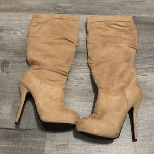 Women’s tan suede boots